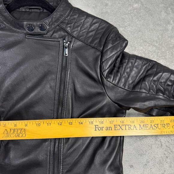 Wilsons Vintage USA Womens Leather Motorcycle Jacket Biker Moto Racer Black M - Picture 7 of 7